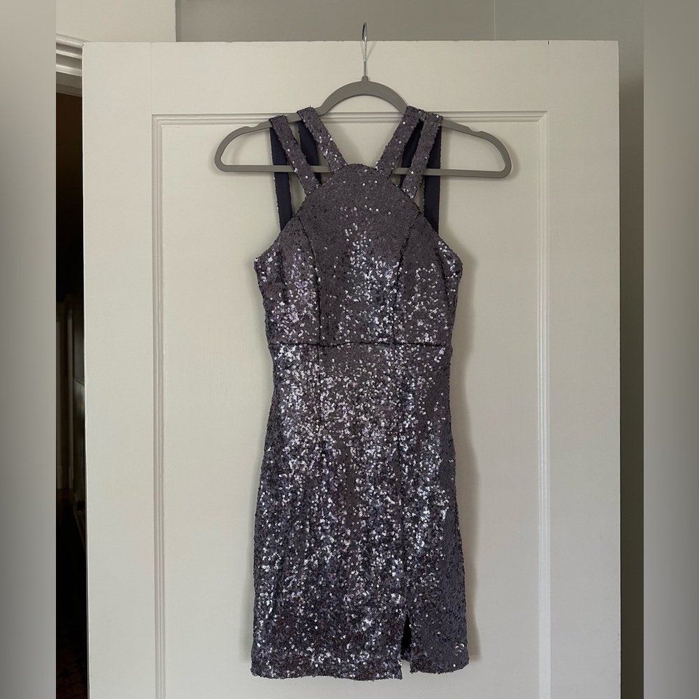 Purple Sequin Homecoming/Formal Dress